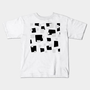 Geometric pattern black light grey and white Kids T-Shirt